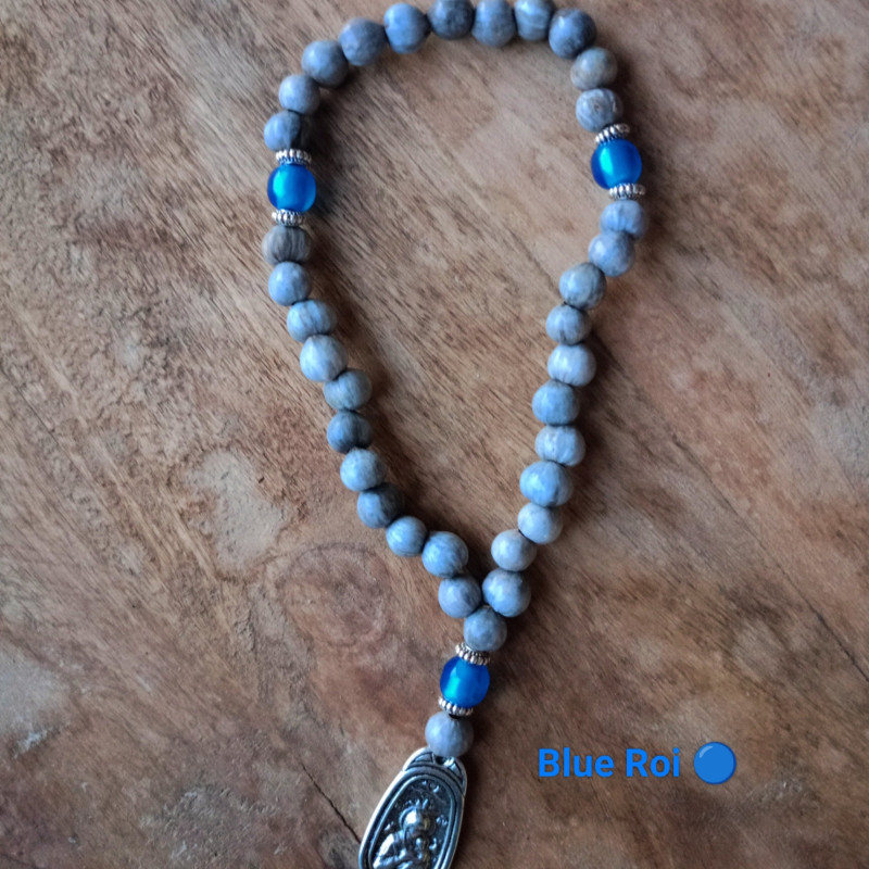 Job's tears natural prayer beads Panagia & St Christofer 10287