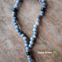 Job's tears natural prayer beads Panagia & St Christofer 10287