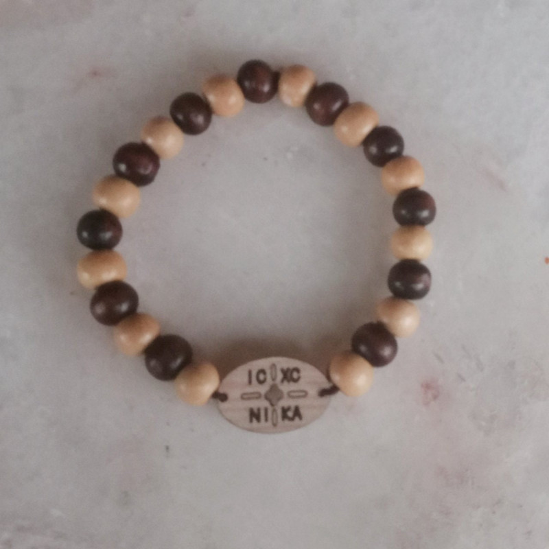 icxc nika Beaded Bracelet Wooden rosary