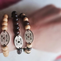 icxc nika Beaded Bracelet Wooden rosary