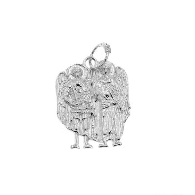 St Archangels Embossed Silver pendant charm 