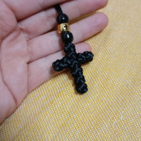 knotted cross handmade keychain 10336