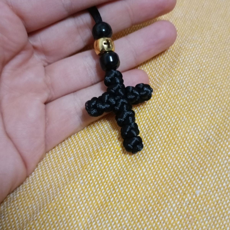 knotted cross handmade keychain 10336