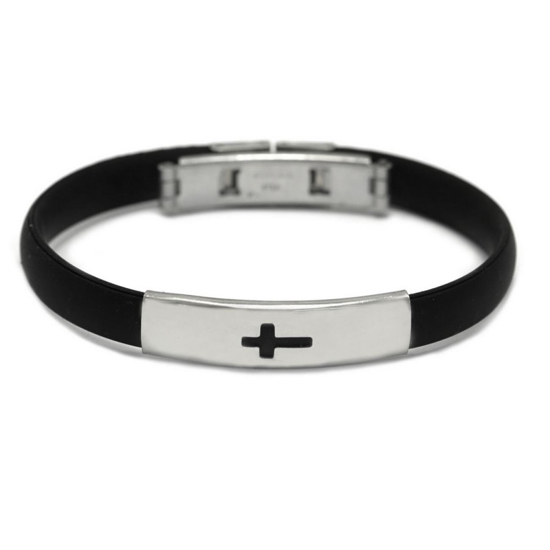 Steinless Steel Bracelet with Crosses Rosary Bracelet 10314