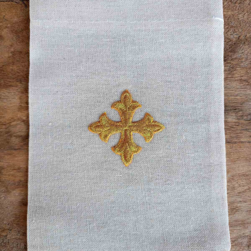 Antidoron Embroidered Cotton Pouch