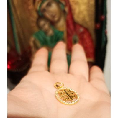 icxc nika silver zircon Pendant protection charm 10047