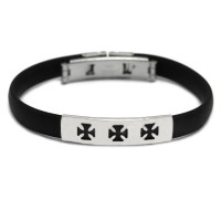 Steinless Steel Bracelet with Crosses Rosary Bracelet 10314