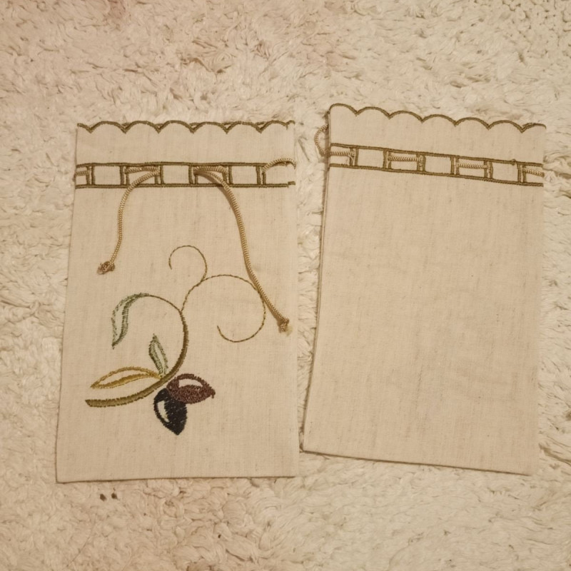 Antidoro Embroidered Cotton Cloth Pouch 