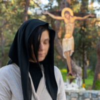 church veil Mantilla Soft Head covering black 10323