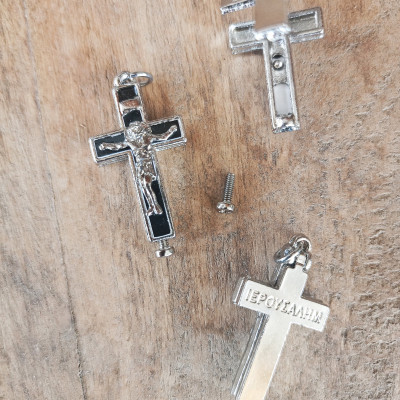 Jerusalem Cross pendant charm Reliquary necklace 10060