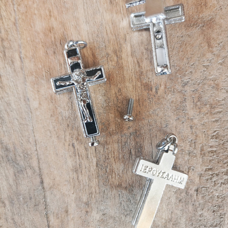 Jerusalem Cross pendant charm Reliquary necklace 10060