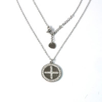 zircon icxc nika stainless steel pendant charm necklace 10236