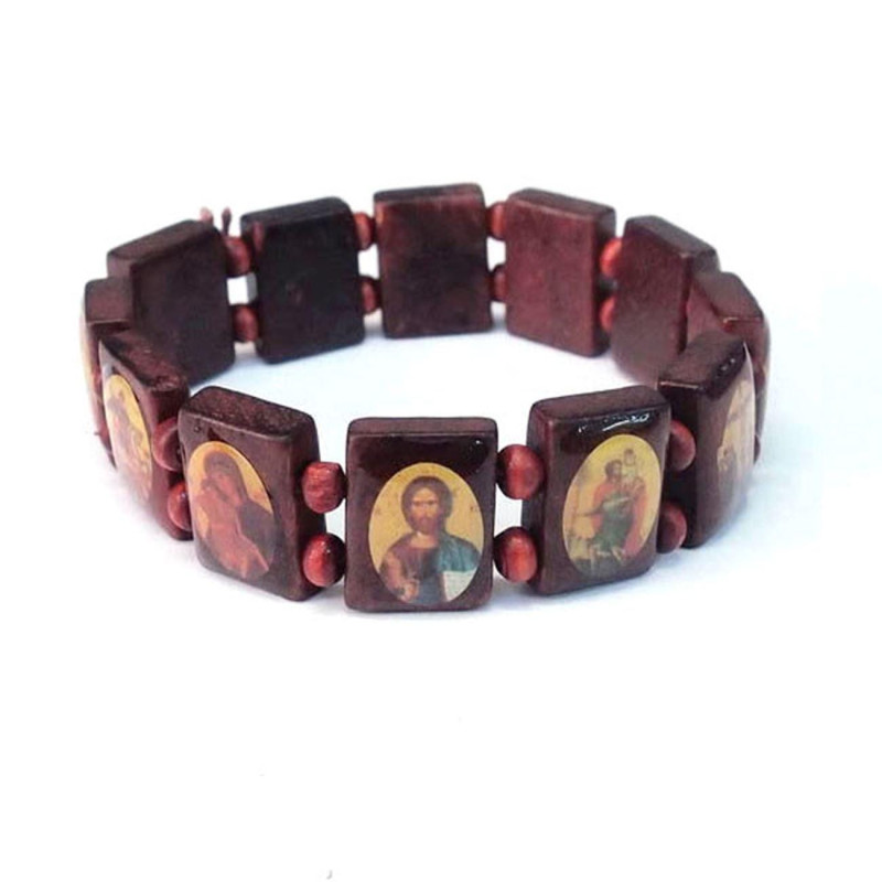 Icon Wooden Beaded Bracelet rosary