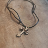 Jerusalem wooden Cross Necklace ** Blessed on Holy Tomb