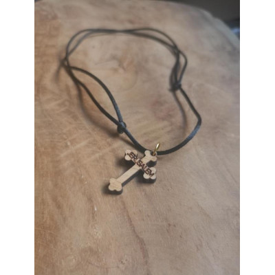 Jerusalem wooden Cross Necklace ** Blessed on Holy Tomb