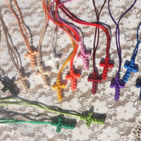 shandmade knotted cross pendant 2mm 10015