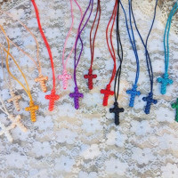 shandmade knotted cross pendant 2mm 10015