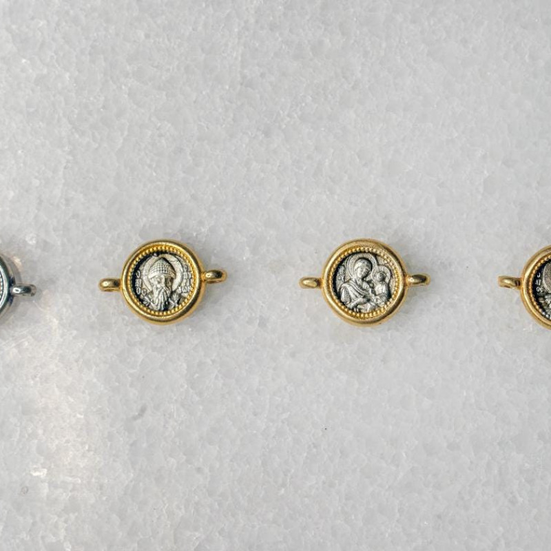 Job's tears charm bracelet with silver pendant