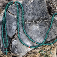 Green satin 300knot rosary monastic style 10134