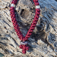 Pocket Murano bead rosary satin 10165