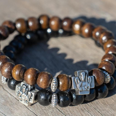 St Archangel Michael Wooden Beaded Bracelet 10280