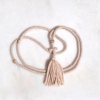 Job's Tears 300knot beige wool prayer rope 10283