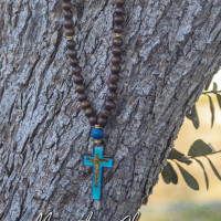 Wooden Beaded necklace pendant Prayer Beads 10076