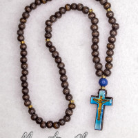Wooden Beaded necklace pendant Prayer Beads 10076