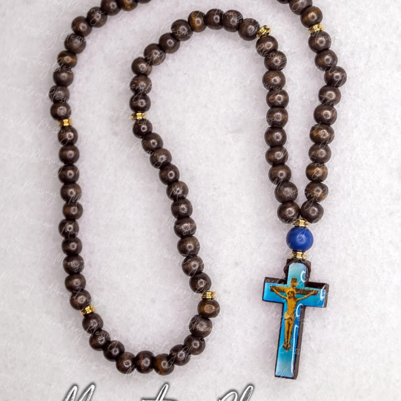 Wooden Beaded necklace pendant Prayer Beads 10076