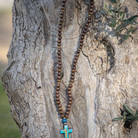 Wooden Beaded necklace pendant Prayer Beads 10076