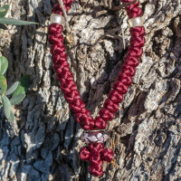 Pocket Murano bead rosary satin 10165