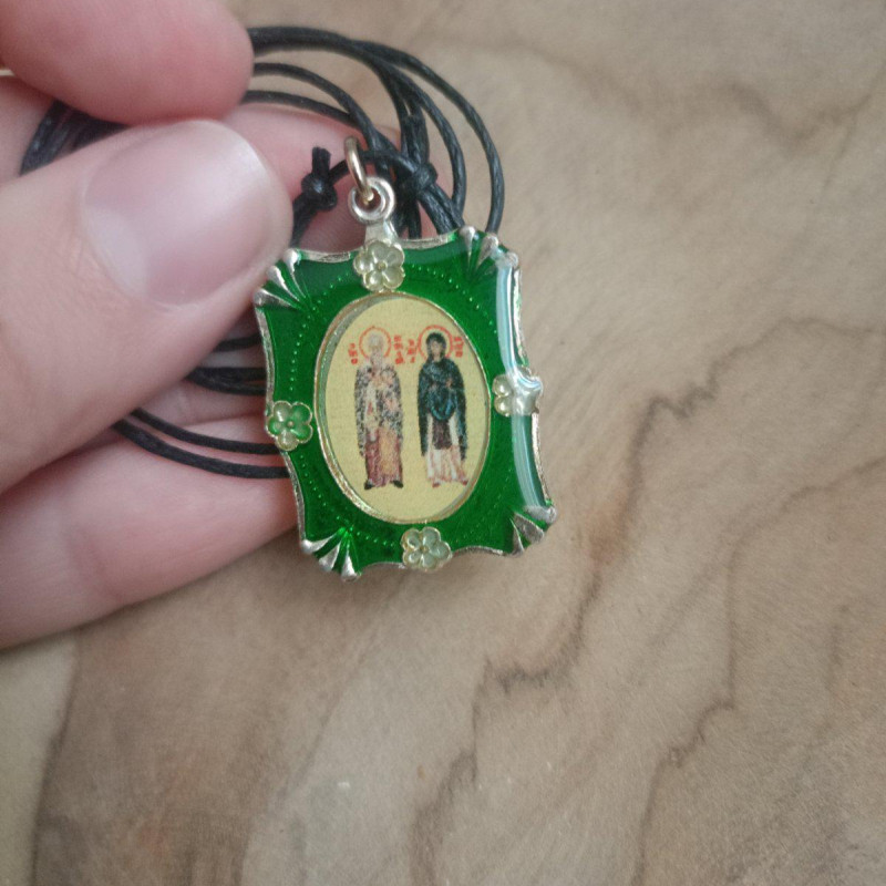 St Cyprian & Justina pendant charm 10227