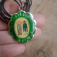 St Cyprian & Justina pendant charm 10227