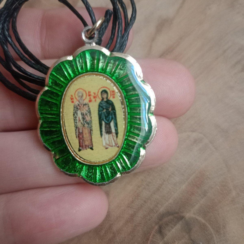 St Cyprian & Justina pendant charm 10227