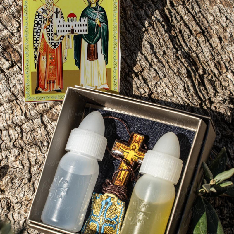 St Cyprian and Justina gift set blessed 10091