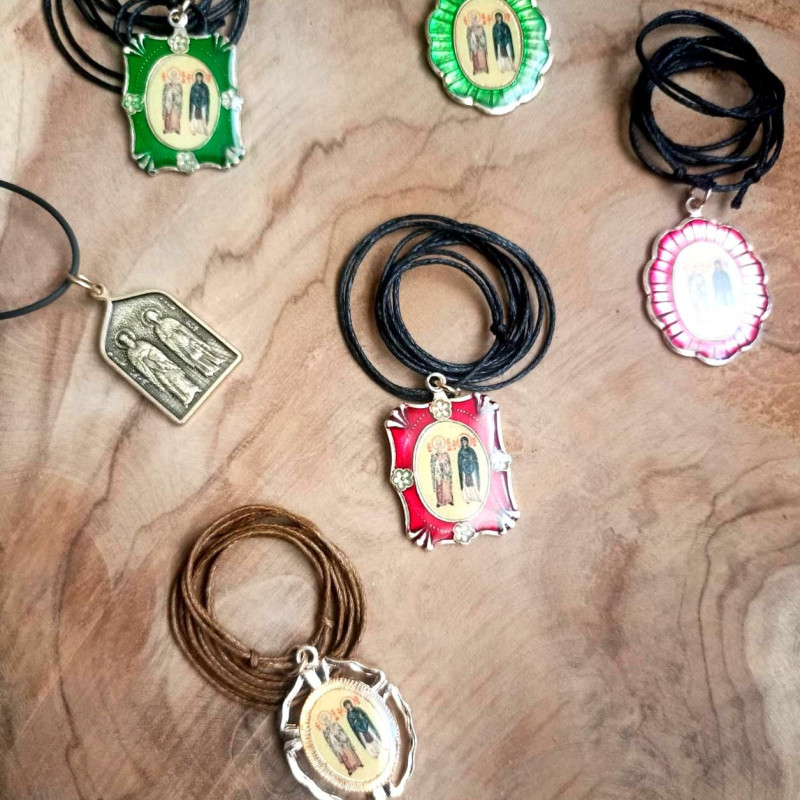 St Cyprian & Justina pendant charm 10227