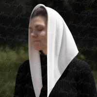 Ochurch veil Mantilla Soft Head covering white 10092