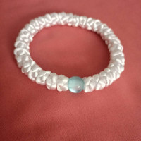 Very Big knot rosary bracelet white 10093