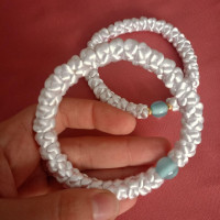 Very Big knot rosary bracelet white 10093