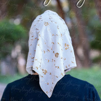 silk church veil Mantilla Soft Head covering Rose Beige - pink 10038