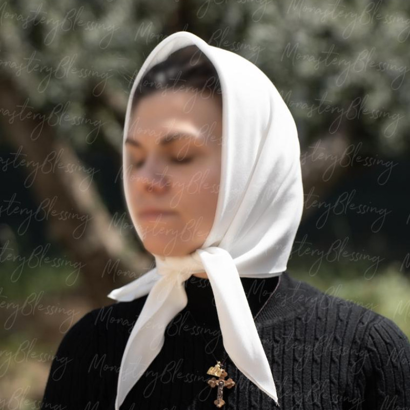 Ochurch veil Mantilla Soft Head covering white 10092