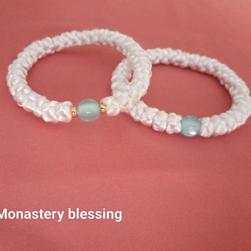 Very Big knot rosary bracelet white 10093
