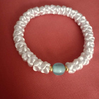 Very Big knot rosary bracelet white 10093