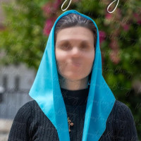 Orthodox church veil Mantilla handmade Soft Head scarf covering light blue-tirquise gift for