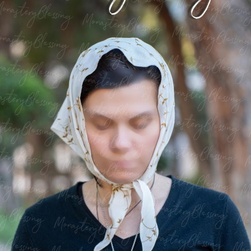 silk church veil Mantilla Soft Head covering Rose Beige - pink 10038