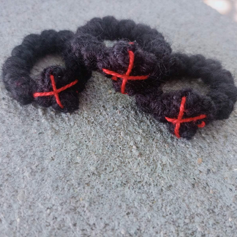 12knot rosary monastic style red cross 10275