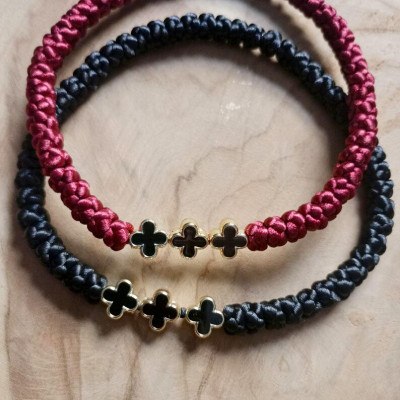 50knot round prayer rope satin 3cross 10377
