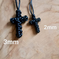 Knotted Cross pendant big knots 3mm 10006