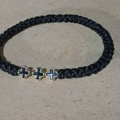 50knot round prayer rope satin 3cross 10377